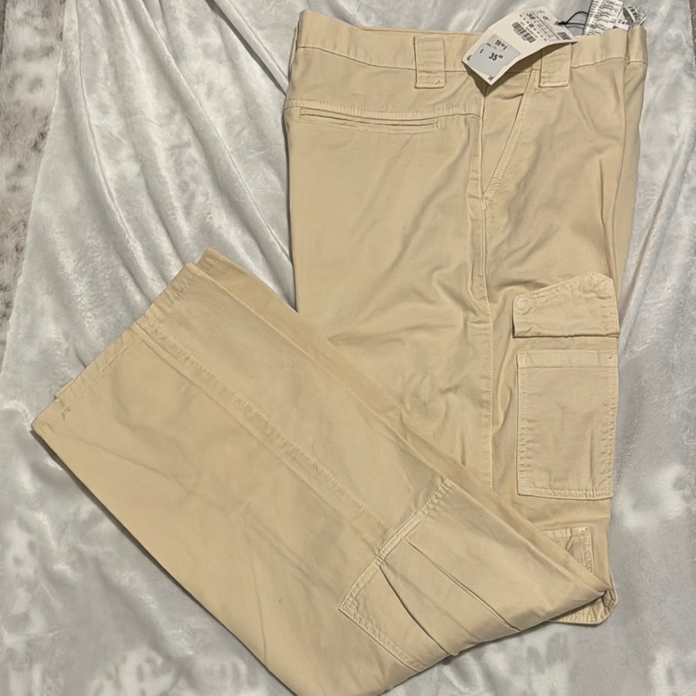 Zara Tan Straight Leg Pants